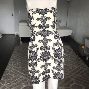 Strapless Baroque Pattern Dress